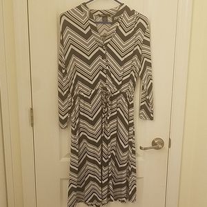 Black & White Tie Waste Dress